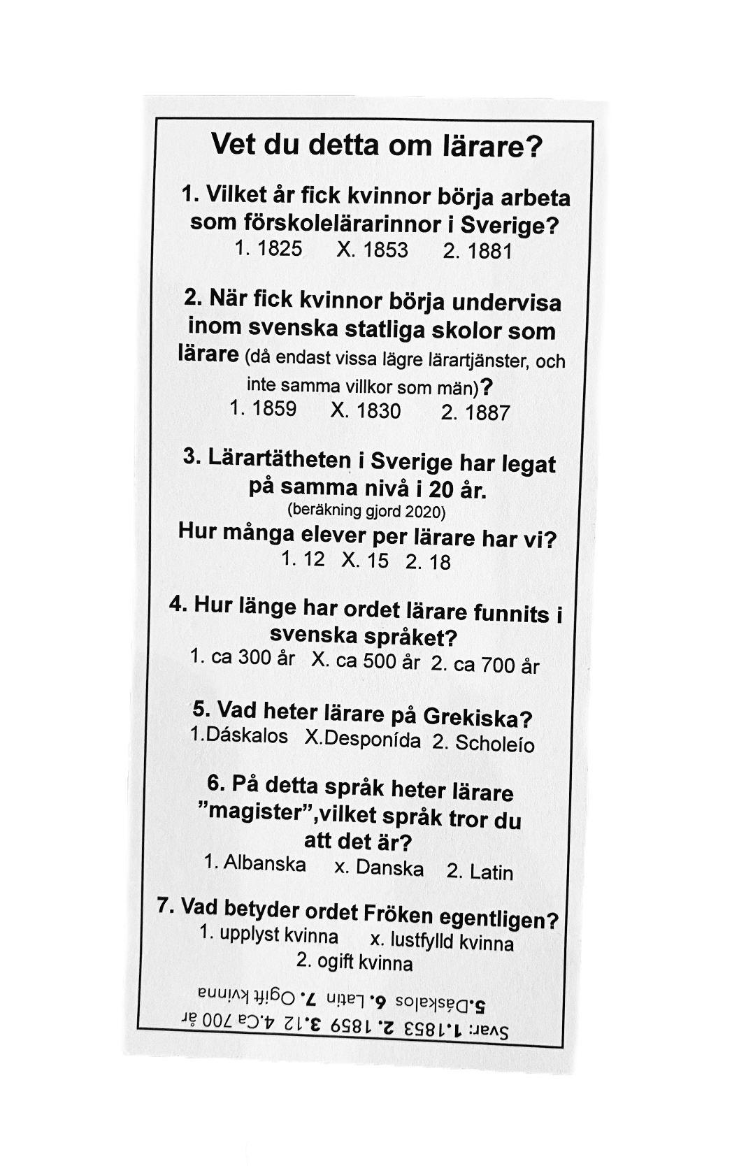 God Jul Till Fröken (Quizpåse med kolor)